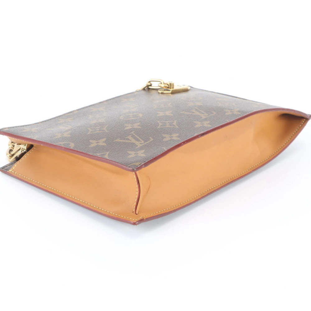 LOUIS VUITTON Authentic Brown Monogram Leather Pouch - Picture 5 of 9